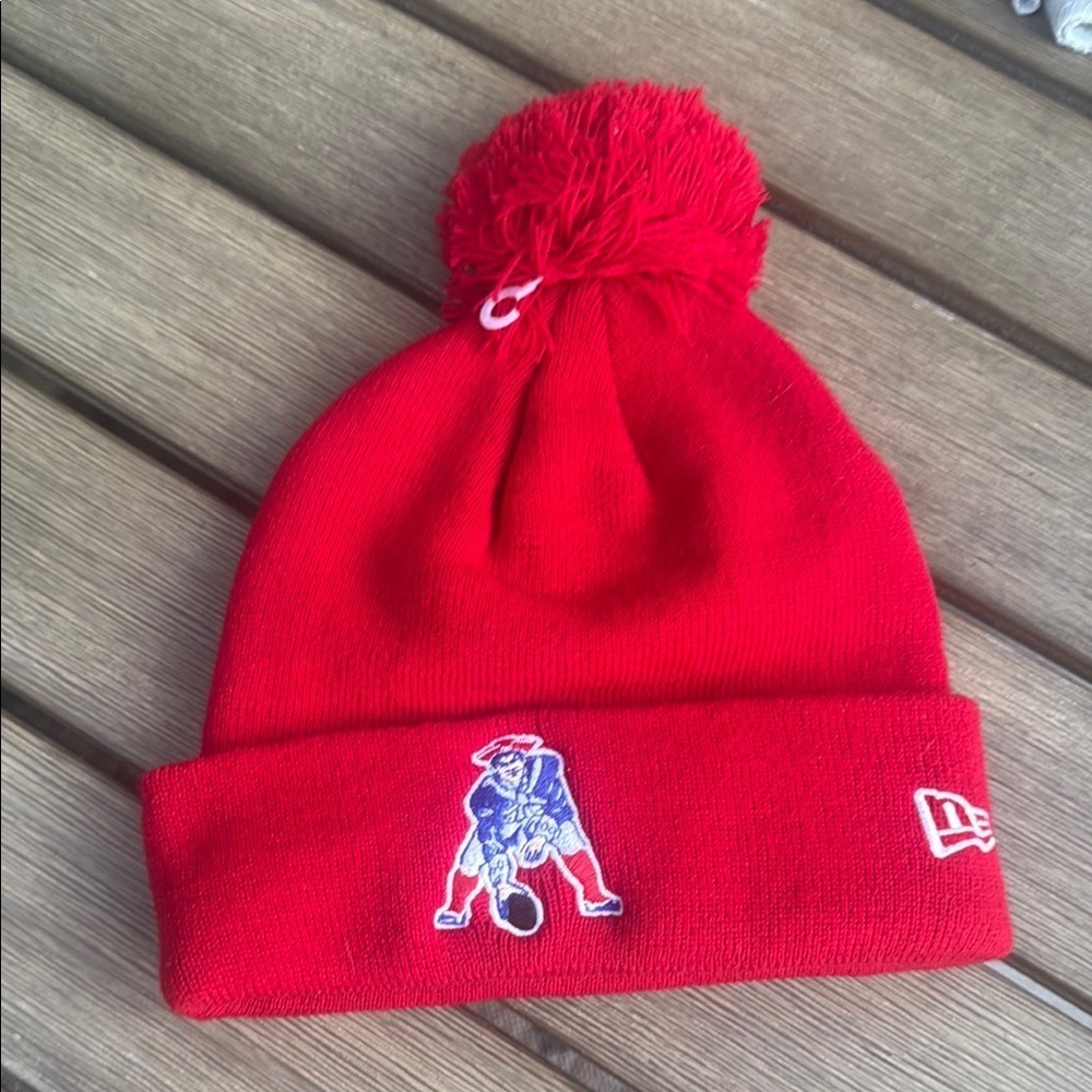 New Era Red Beanie with Embroidered Logo